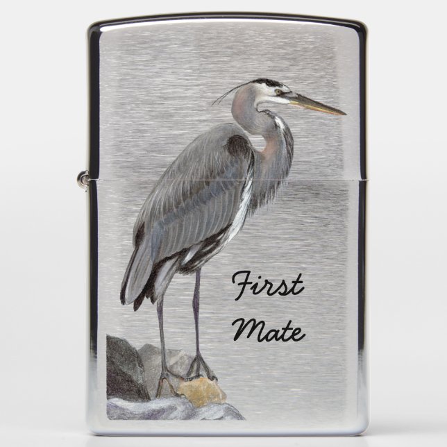 Great Blue Heron Zippo Lighter (Front)