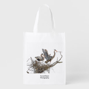 Great Blue Herons Grocery Bag