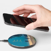 Great Blue Herons Take Flight -Teal Wireless Charger (Hand)