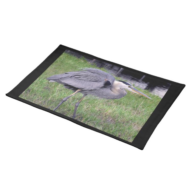 Great Blue Heron's Territory Cloth Placemat (On Table)