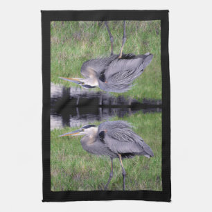 Great Blue Heron's Territory Kitchen Towel