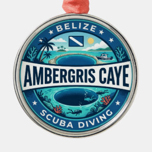 Great Blue Hole Belize Metal Ornament