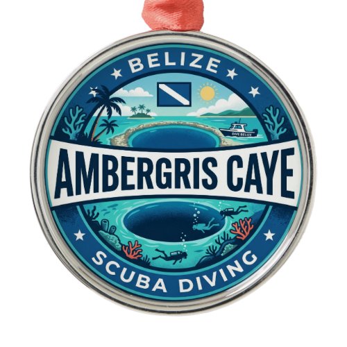 Great Blue Hole Belize Metal Ornament