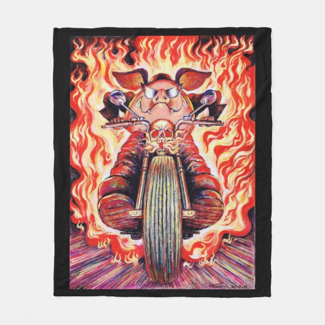 Great Boars Afire Throw Blanket (Front)