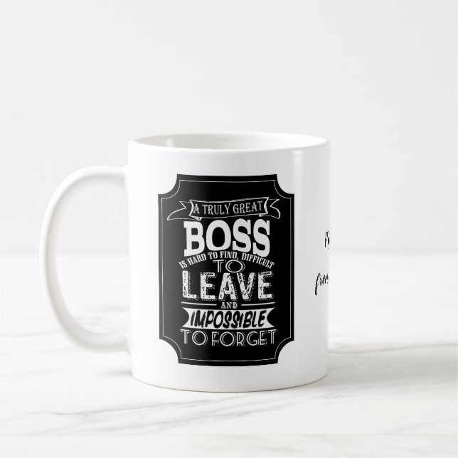 Great Boss Quote Mug Personalised Thank You (Left)