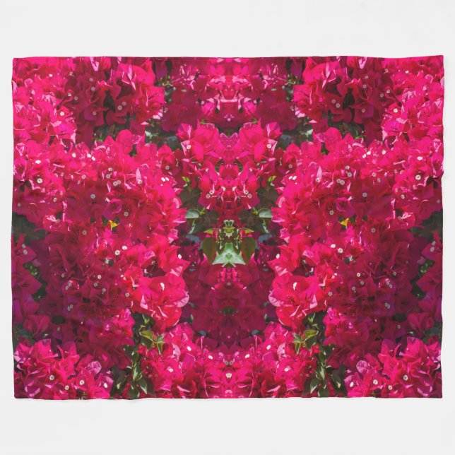 Great Bougainvillea Fleece Blanket (Front (Horizontal))