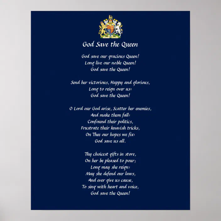 Great Britain Anthem Poster God Save The Queen Zazzle Com