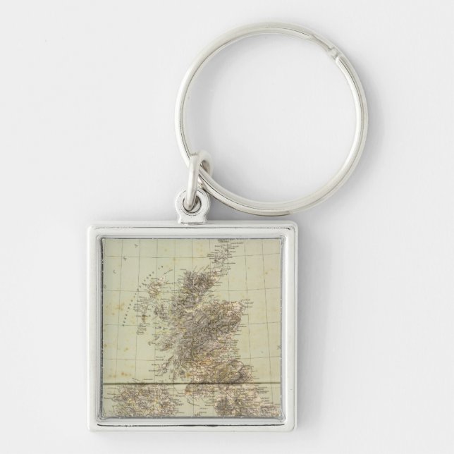 Great Britain Atlas Map Keychain (Front)