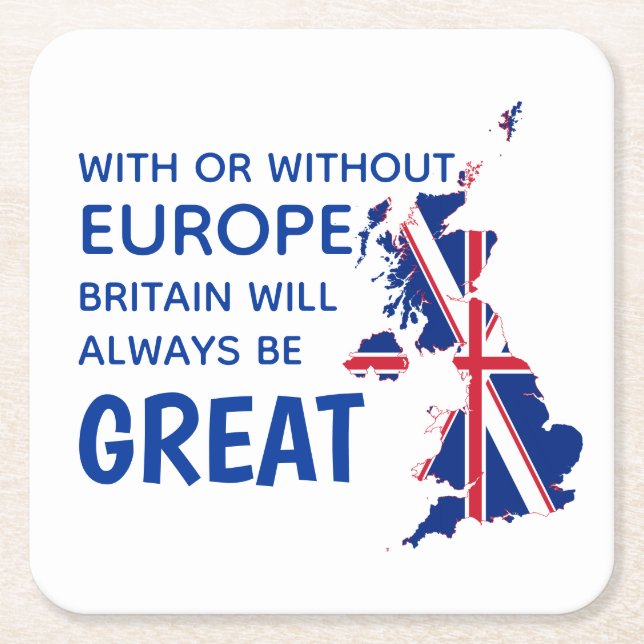 GREAT BRITAIN BREXIT EUROPE SQUARE PAPER COASTER (Front)