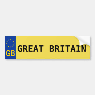 Great Britain E.U. License Plate Sticker
