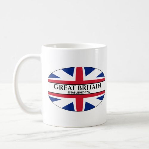 Great Britain Established 1707 Kings Colors Flag Coffee Mug