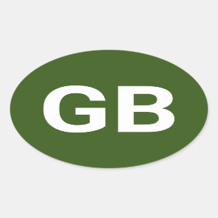 Great Britain Euro/ Green Oval Sticker