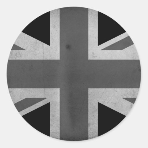 Great Britain Flag BW Classic Round Sticker