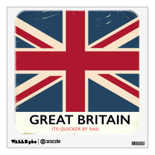 Great Britain "Its quicker by rail" vintage poster Wall Sticker