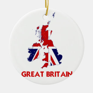 GREAT BRITAIN MAP CERAMIC ORNAMENT