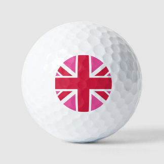 Great Britain Red White & Pink Design Union Jack Golf Balls