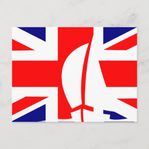 Great Britain U.K. Flag Sailing Boat Nautical Postcard
