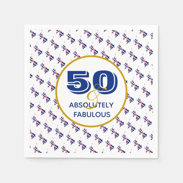 GREAT BRITAIN UK 50 Fabulous Birthday Paper Napkins (Front)