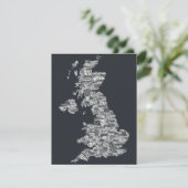 Great Britain UK City Text Map (Standing Front)