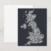 Great Britain UK City Text Map (Front/Back)
