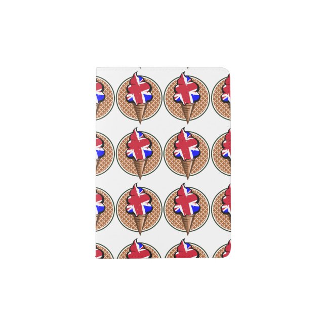 Great Britain Union Jack ice cream flag Passport Holder (Front)