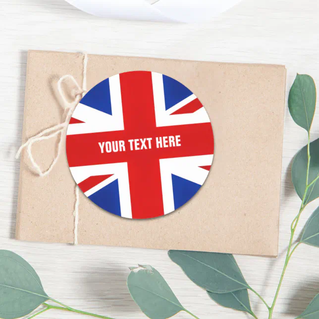 Round Uk Sticker Great Britain United Kingdom British UK Flag Classic Round Sticker | Zazzle