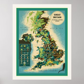 Great Britain ~ Vintage British Travel Poster by VintageFactory at Zazzle