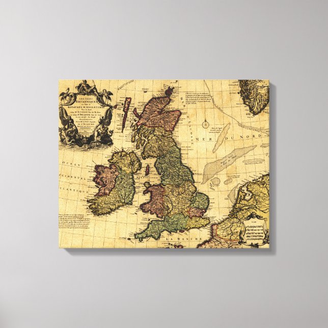 Great BritainPanoramic MapGreat Britain Canvas Print (Front)