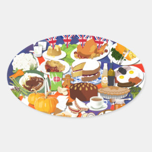 Great British Food Oval Sticker
