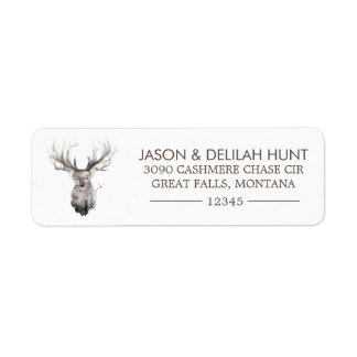 Great Buck Rustic Forest Return Address Label