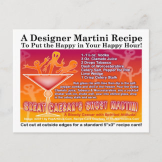 Great Caesar's Ghost Halloween Martini Recipe Post Postcard