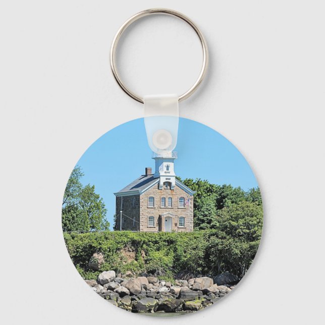 Great Captain Island Lighthouse, CT Keychain (Front)