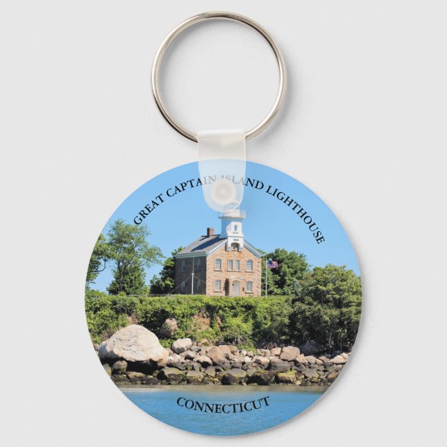 Great Captain Island Lighthouse, CT Keyring (Front)