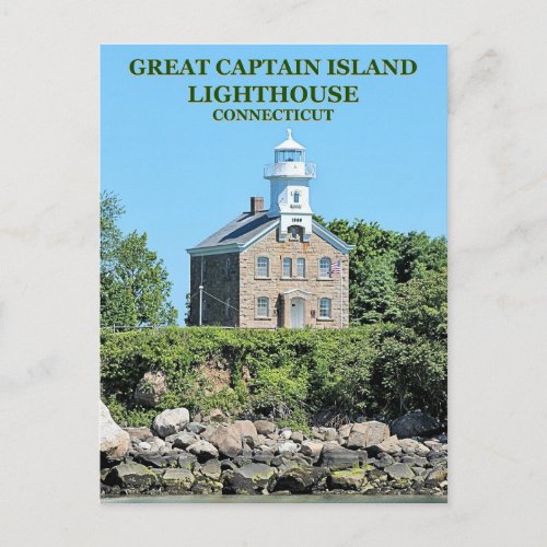 Great Captain Island Lighthouse CT Postcard
