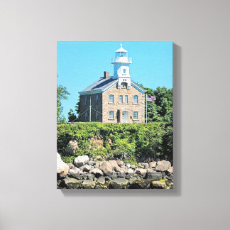 Great Captain Island Lighthouse CT Wrapped Canvas Print