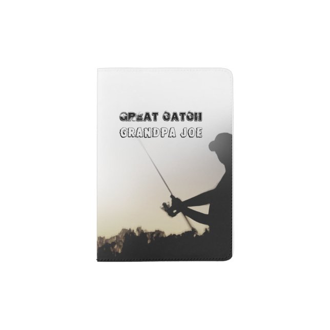 Great Catch - Artsy Fisherman Fishing Personalized Passport Holder (Front)