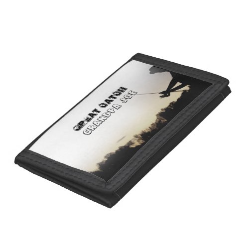 Great Catch _ Artsy Fisherman Fishing Personalized Trifold Wallet