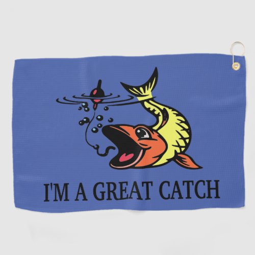 Great Catch YellowOrange V2 Golf Towel