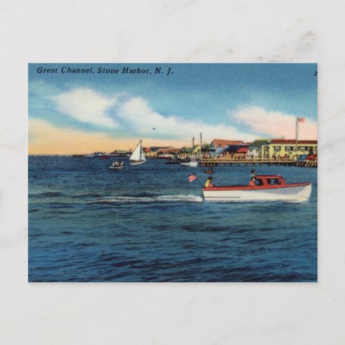Great Channel Stone Harbor New Jersey Postcard