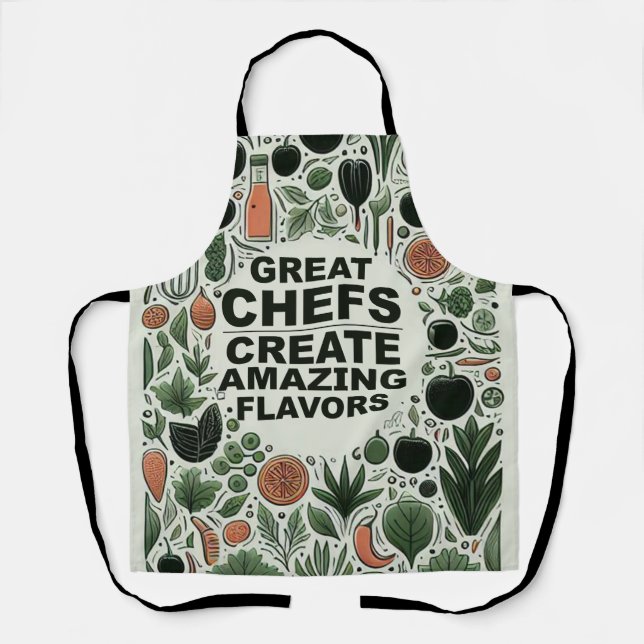 Great Chefs Amazing Flavors Modern Botanical Apron (Front)