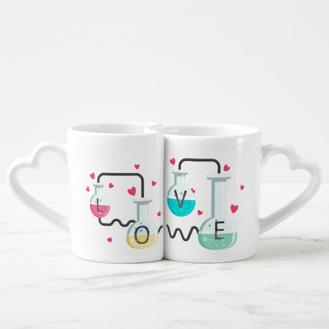 Great Chemistry with this Love Formula Couples Coffee Mug Set (Back Nesting)