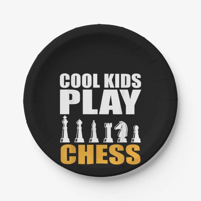 Great Chess Kids Chess Piece Girls Boys Paper Plates (Front)