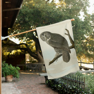 Great Cinereous Owl from Audubon Birds of America House Flag