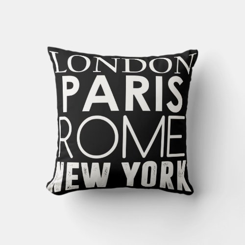 Great Cities of the World Throw Pillow
