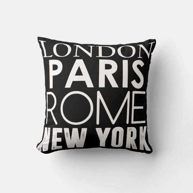 Great Cities of the World Throw Pillow (Front)