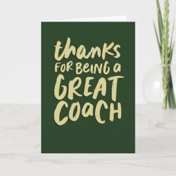 Great Coach Green Gold Cool Thank You Card by LeaDelaverisDesign at Zazzle