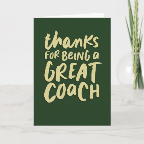 Great coach green gold cool thank you card