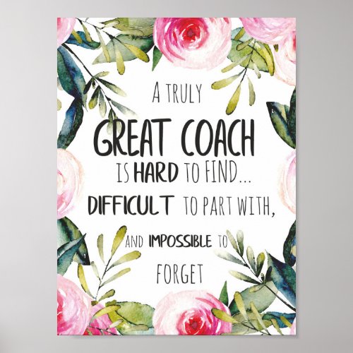 Great Coach typography Office decor Coach gift
