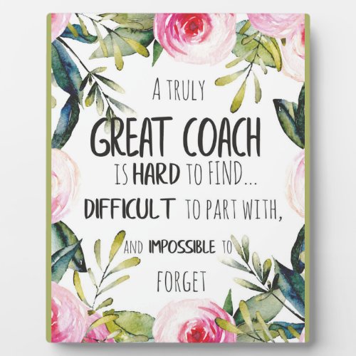 Great Coach typography Office decor Coach gift Plaque