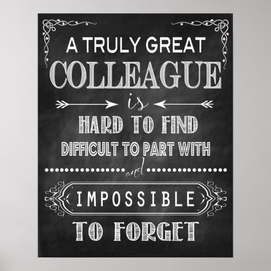 Great Colleague Gift Poster | Zazzle.com